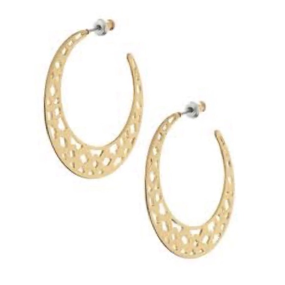 :: Stella & Dot⚜️[GOLD] Avalon Hoop Earrings - Picture 3 of 7